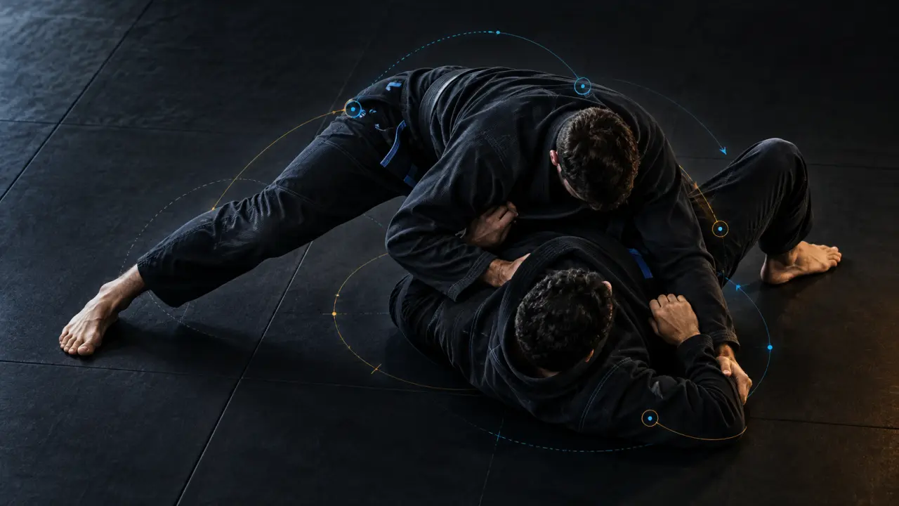 Analyse vidéo d'un sparring de jiu-jitsu brésilien et suivi des transitions