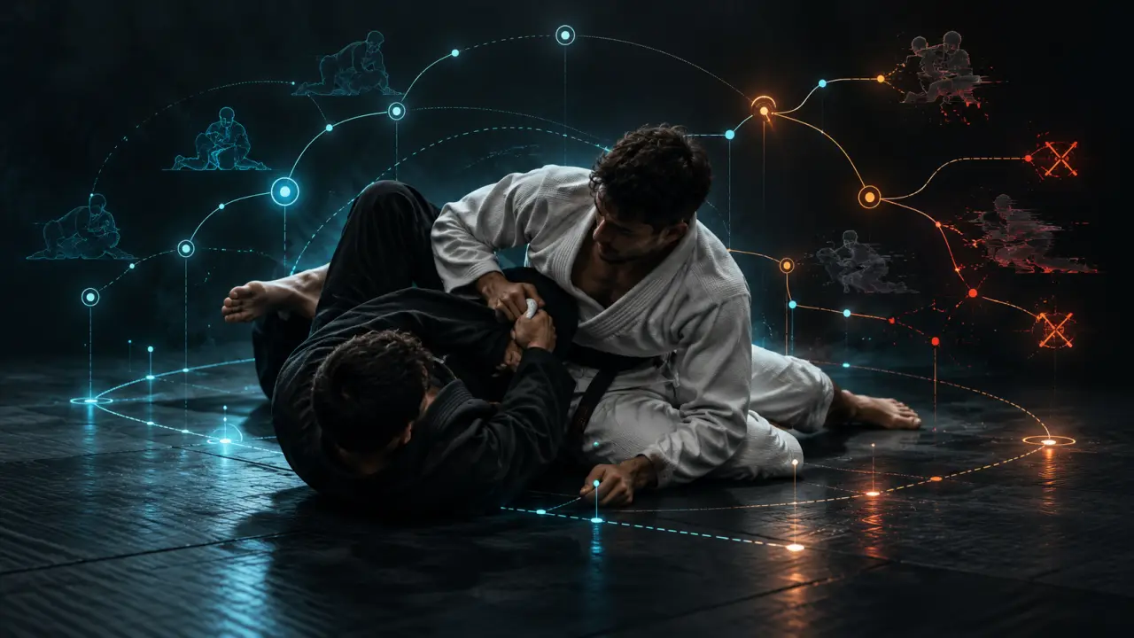 Flowchart d'analyse des transitions en jiu-jitsu brésilien