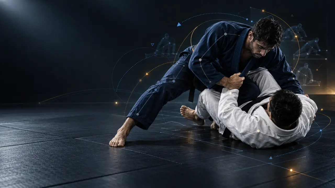 Tableau de bord GrapplingZone analysant les transitions en jiu-jitsu brésilien